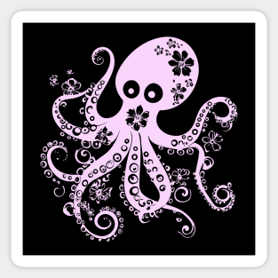 Floral Octopus – Aesthetic Sea Creature with Style Sticker